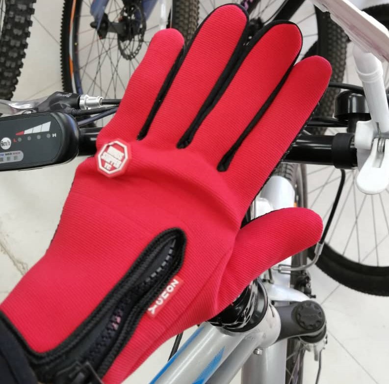 دستکش دوچرخه سواری windstopper قرمز