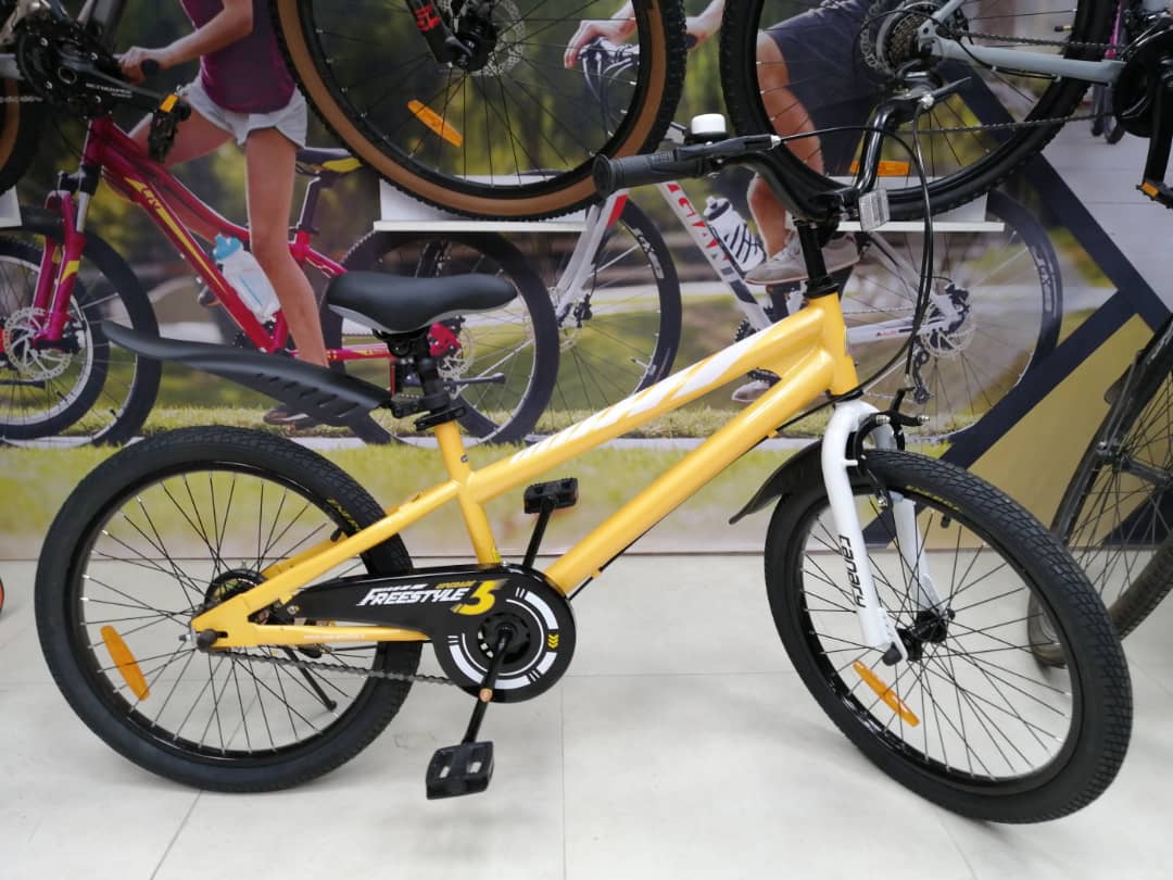 دوچرخه بچگانه قناری سایز 20 مدل freestyle زرد