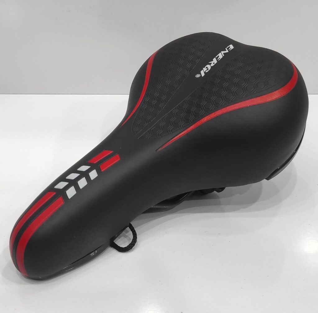 زین دوچرخه انرژی مدل tinger ed steel مشکی – قرمز