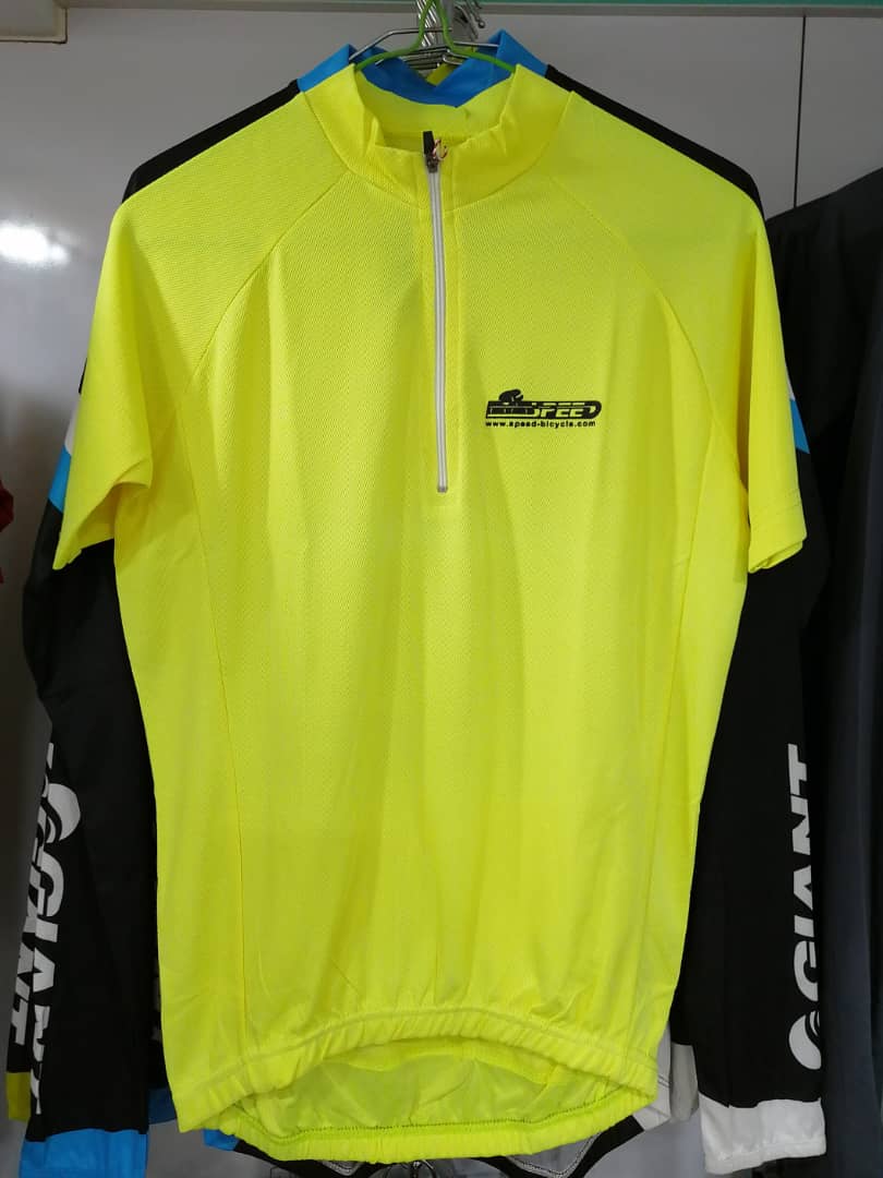 تی شرت دوچرخه سواری Speed زرد فسفری