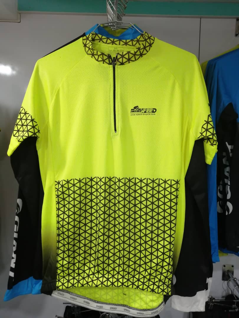 تی شرت دوچرخه سواری اسپید طرح دار زرد فسفری