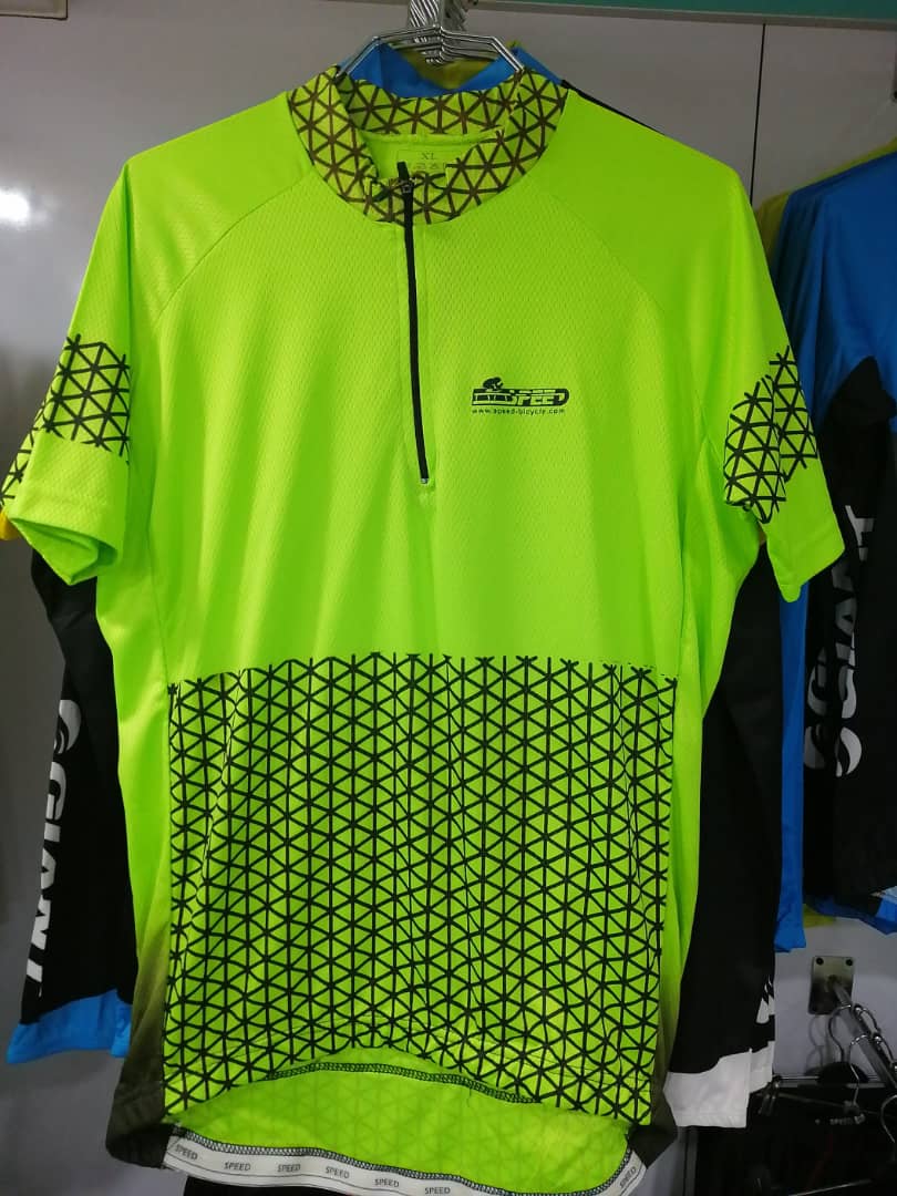 تی شرت دوچرخه سواری اسپید طرح دار سبز فسفری