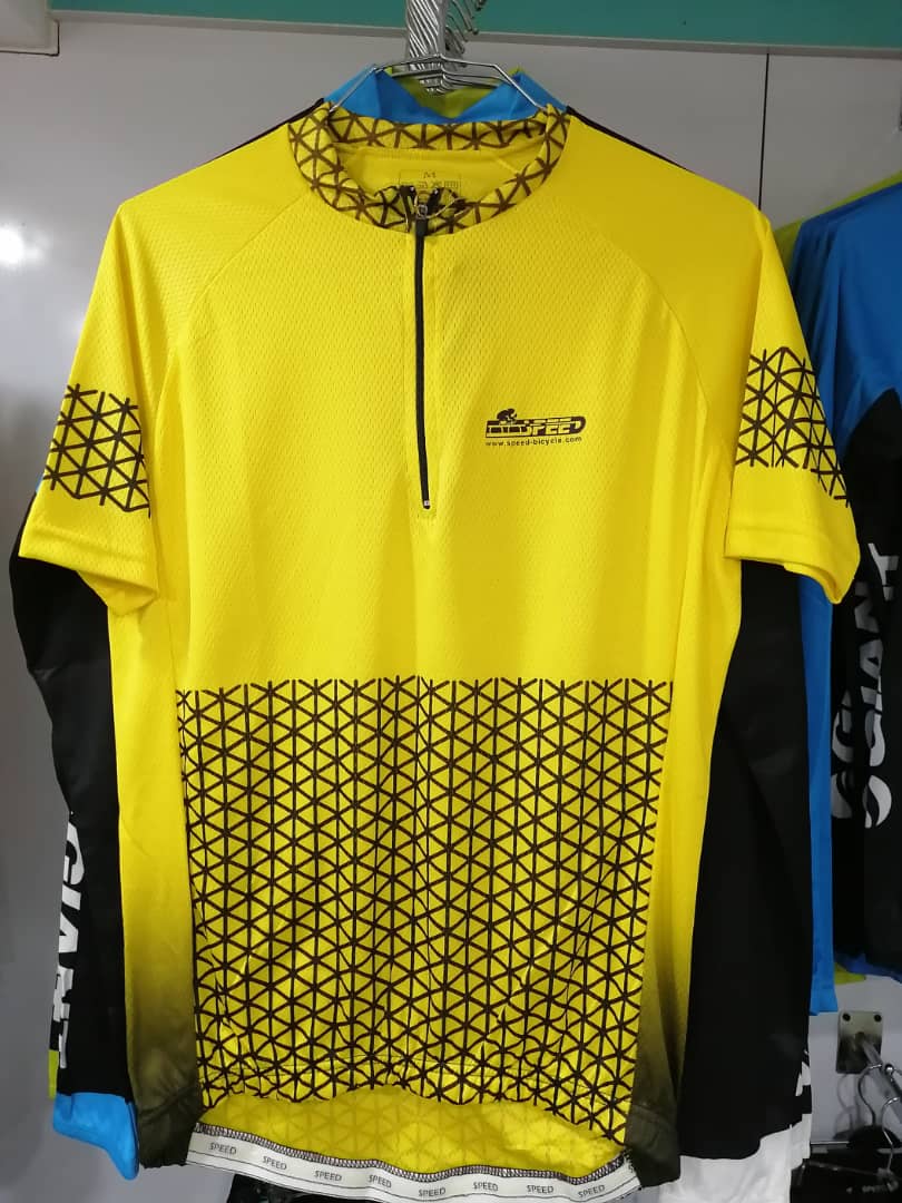 تی شرت دوچرخه سواری اسپید طرح دار زرد