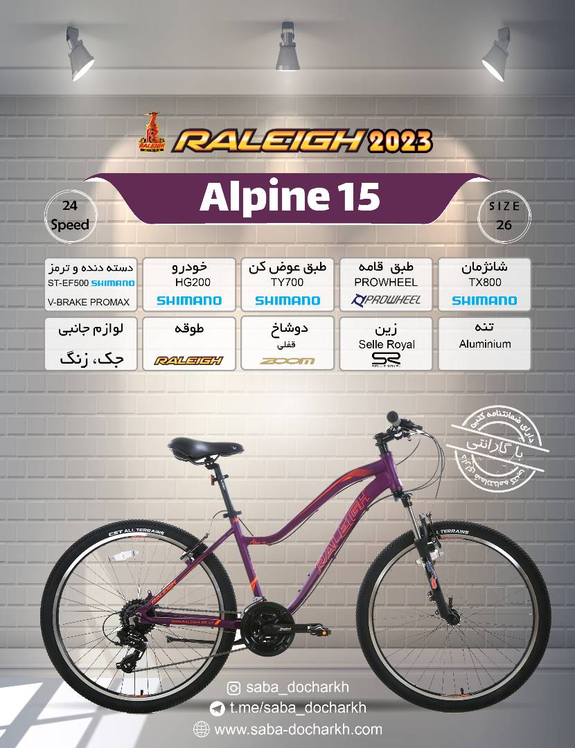 دوچرخه رالی 26 مدل Alpine 15 (2023) بنفش
