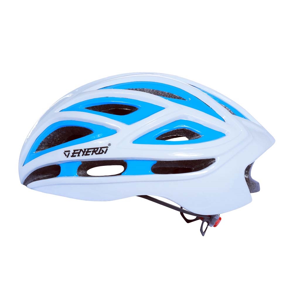 کلاه ایمنی دوچرخه انرژی مدل KS06 سفید-آبی